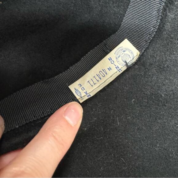 Vintage Glenover Black Wool Leather Trim Womens Hat Boho - Picture 7 of 7